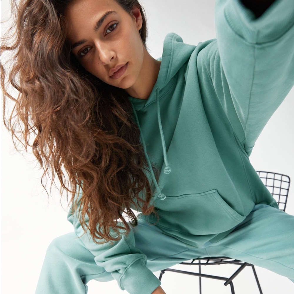 TNA Cozy fleece boyfriend hoodie (SIZE 2) Green